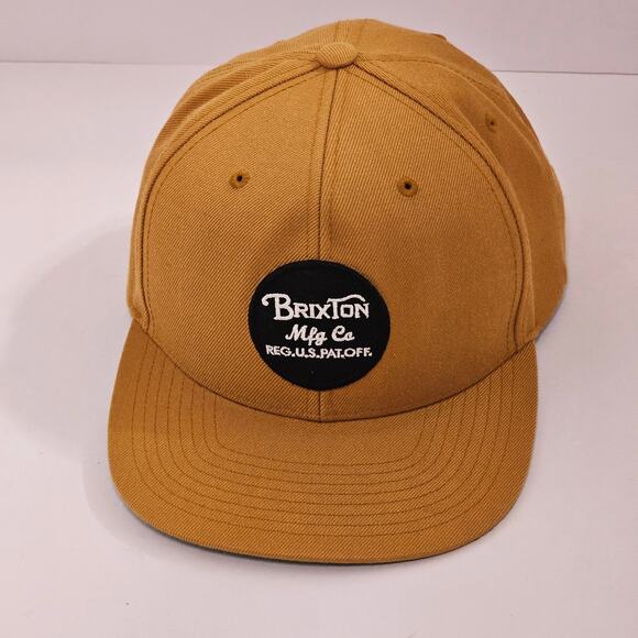 Brixton Mustard Yellow Copper Black Snapback Hat One Size Oceanside Surf Skate - Picture 3 of 11